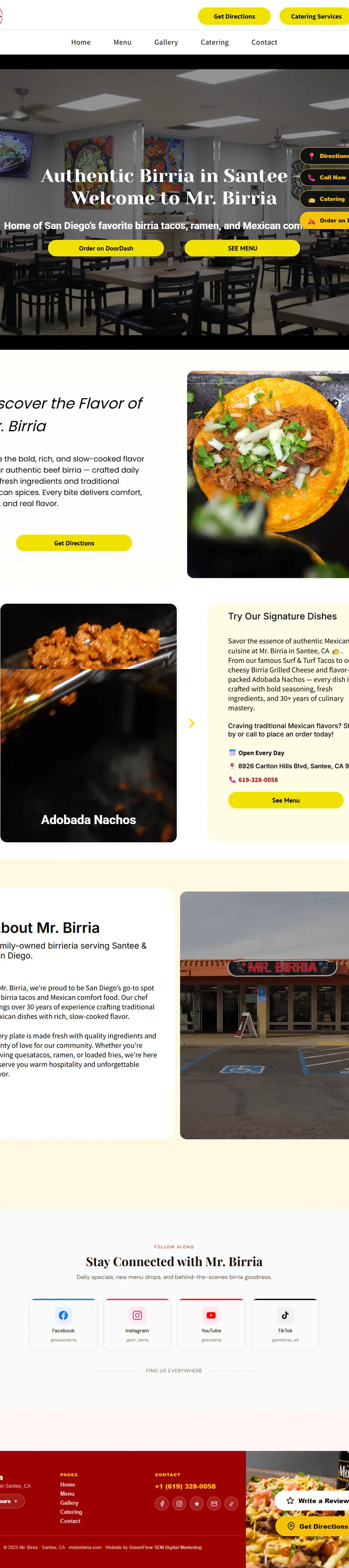 Screenshot of the Mr. Birria website